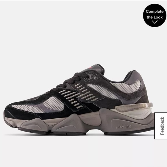 New Balance 9060 Black with Castlerock and Rain Cloud - Picture 2 of 6